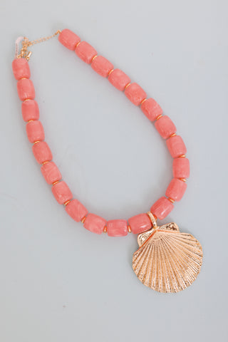 Classy Shell Necklace, PINK