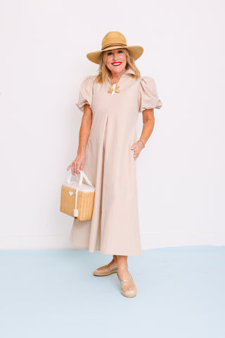 Sandstone Beauty Dress, TAUPE