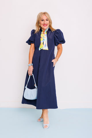 Oceanview Beauty Dress, NAVY