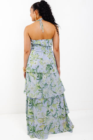 Serenade Bloom Maxi Dress, WHITE GREEN