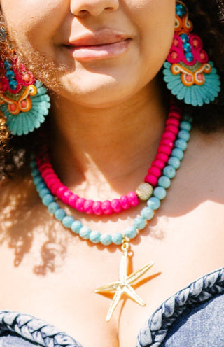 New Island Necklace, HOT PINK