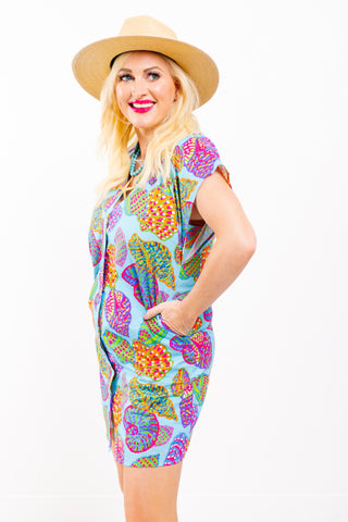 THML:  Small Town Oasis Dress, BLUE