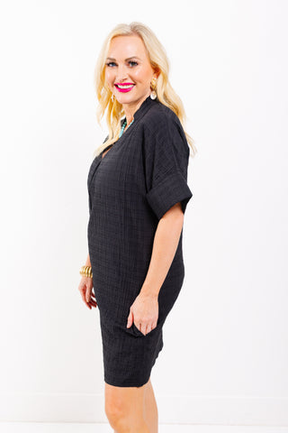 THML: Soft Spoken Dress, BLACK