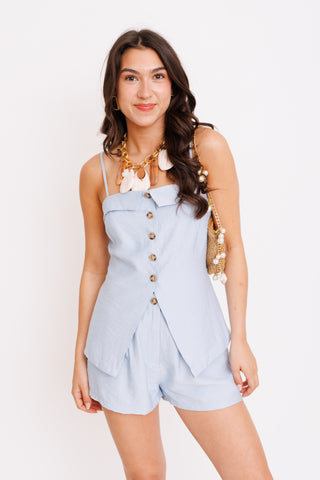 Seaside Sweetheart Shorts, Ice Blue