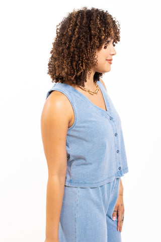 ZSUPPLY: Solace Jersey Denim Top