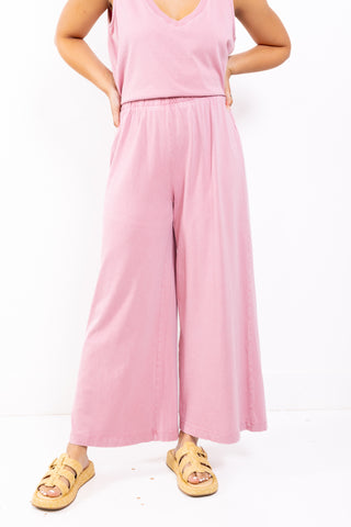 Z Supply: Scout Jersey Flared Pants - Black, PINK SMOKE