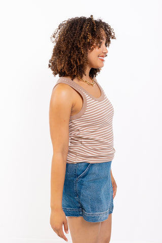 ZSUPPLY: ELIN STRIPE RIB TANK, ICED COFFEE