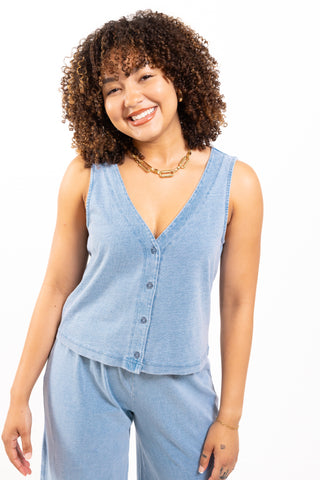 ZSUPPLY: Solace Jersey Denim Top