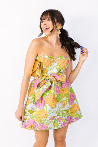Spring Garden Tube Mini Dress