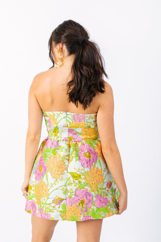 Spring Garden Tube Mini Dress