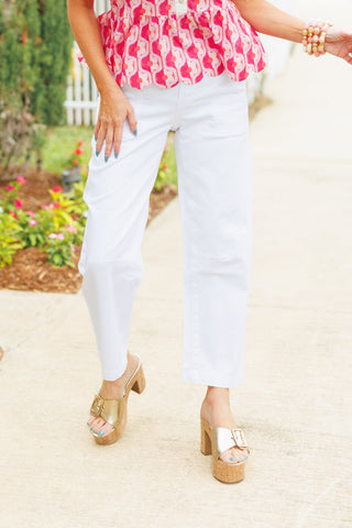 KUT: ASHTON WIDE LEG BARREL, WHITE