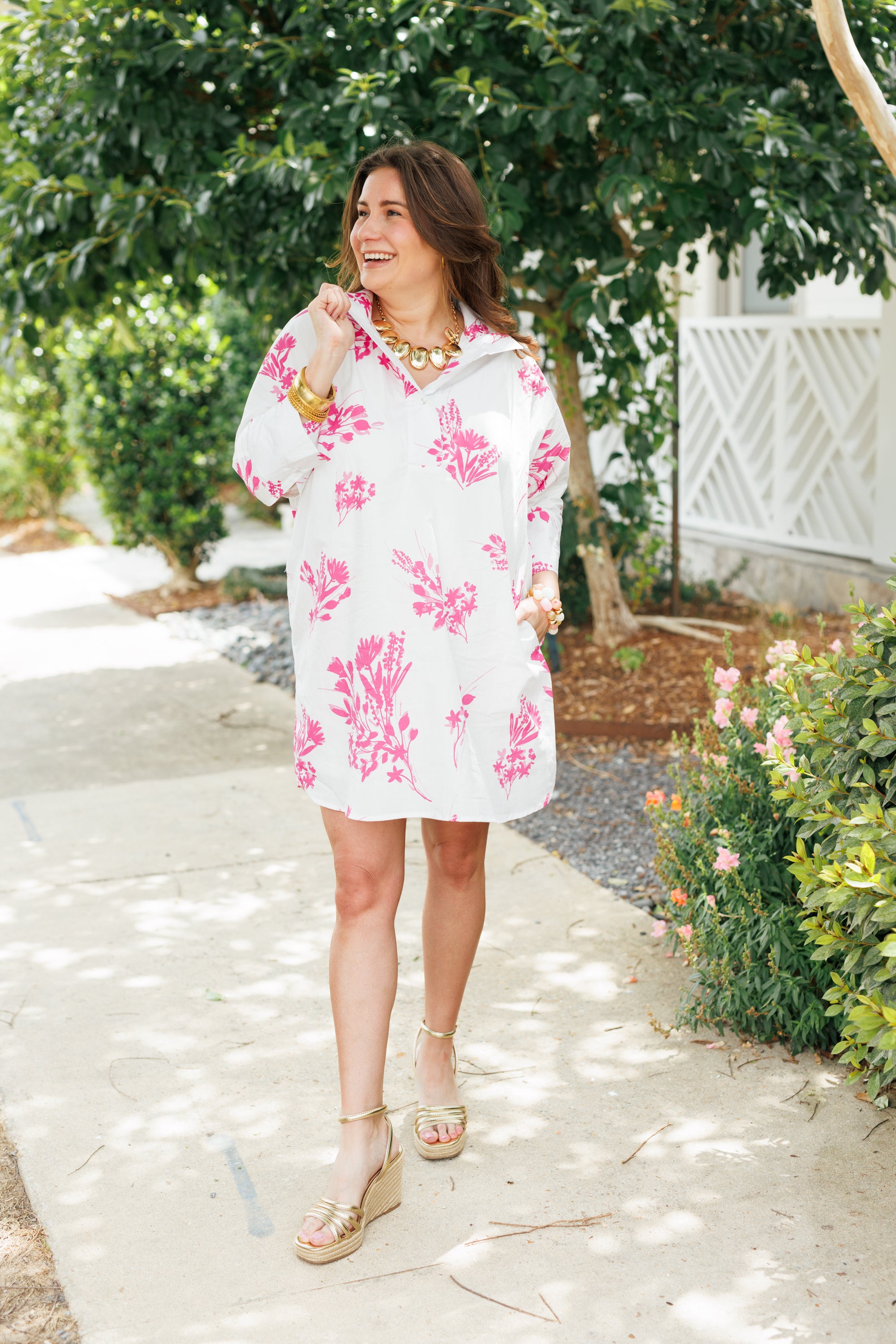 Barbie Beach Floral Dress PINK / L / D29717 Barbie Beach Floral Dress PINK / L / D29717