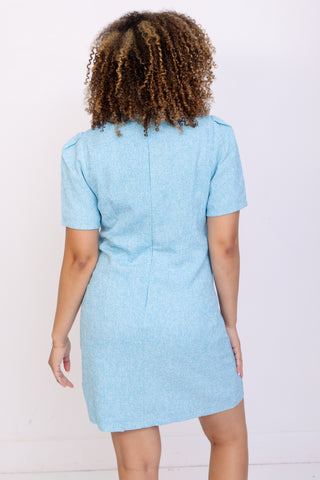 Chateau Twist Dress, AQUA BLUE