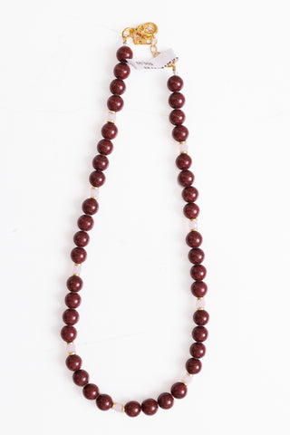 Sweet Charm Necklace, BROWN