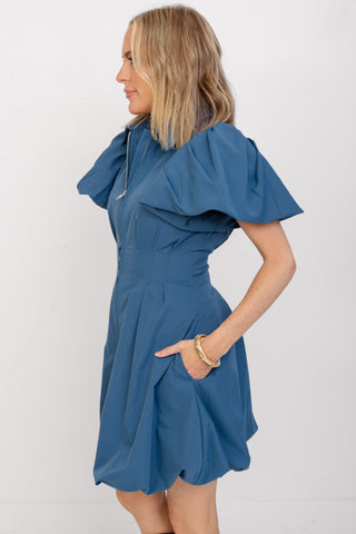High Stakes Dress, TEAL BLUE