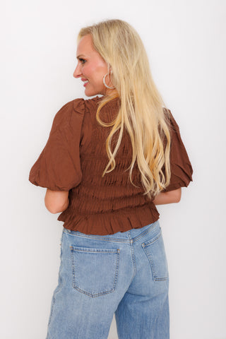 Afternoon Affair Top, BROWN