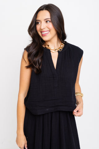 ZSUPPLY: Cliffside Airy Top, BLACK