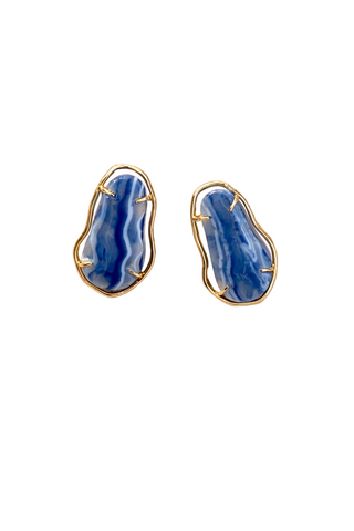 Riverbank Earring, GOLD/BLUE