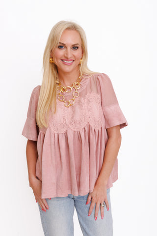 Crochet Crush Top, BLUSH PINK