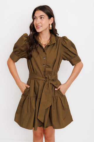 Cinch Me Please Mini Dress, OLIVE – HerringStones