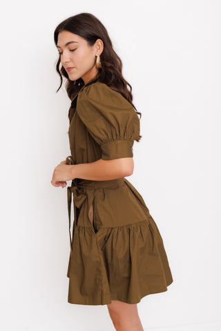 Cinch Me Please Mini Dress, OLIVE