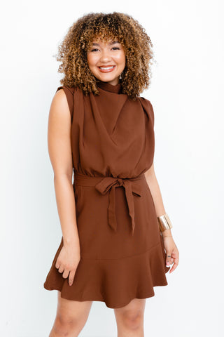 Shalissa Mini Dress, BROWN
