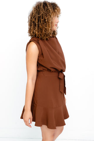 Shalissa Mini Dress, BROWN