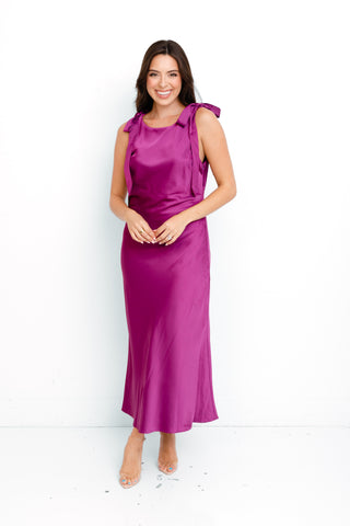 Purple Reign Midi Dress, EGGPLANT