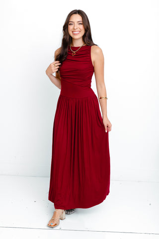 Slay Diva Midi Dress, BURGUNDY