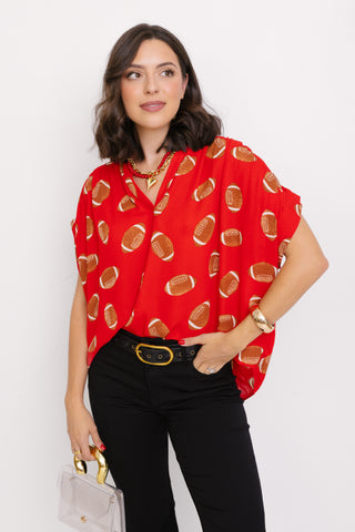 Go Red Football Top