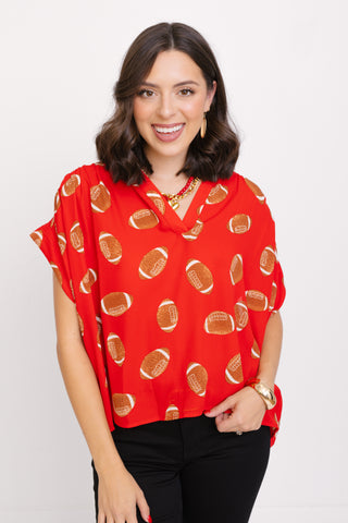Go Red Football Top