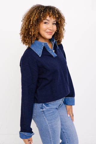 Timeless Fit Sweater, NAVY