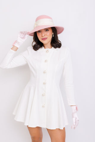 Classy Lady Suit Dress, WHITE