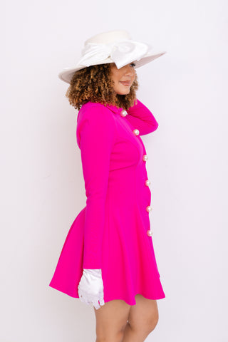 Classy Lady Suit Dress, HOT PINK