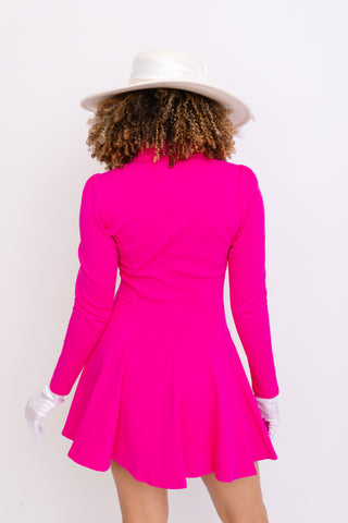 Classy Lady Suit Dress, HOT PINK