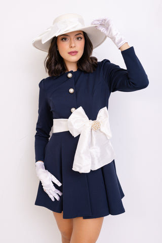 Classy Lady Suit Dress, NAVY