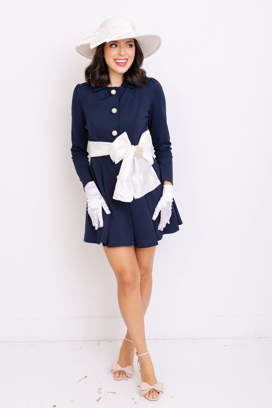Classy Lady Suit Dress, NAVY