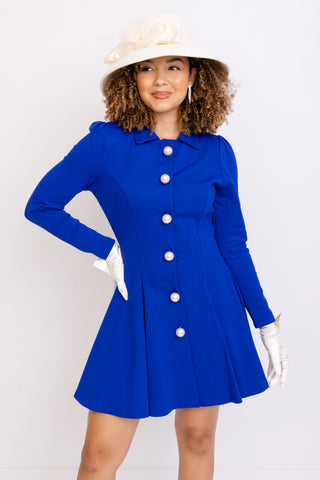 Classy Lady Suit Dress, COBALT
