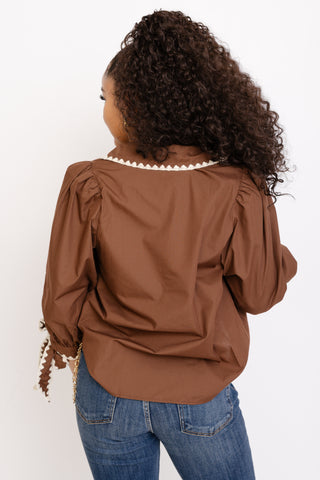 Good Form Blouse, BROWN