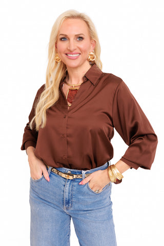 The Editor's Blouse, DARK BROWN