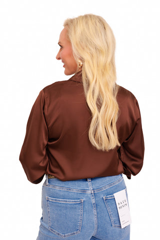 The Editor's Blouse, DARK BROWN