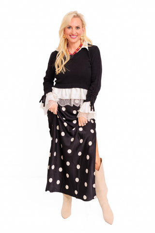 Bordeaux Maxi Dress, BLACK/CREAM