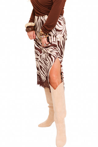 Stripe It Rich Midi Skirt