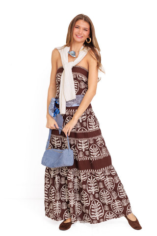 Palm Grove Maxi Dress, BROWN