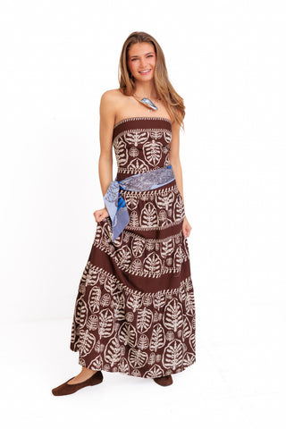 Palm Grove Maxi Dress, BROWN