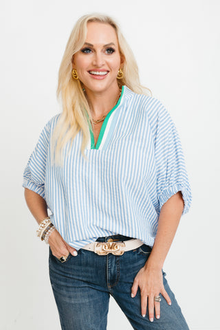 Beck Blouse, BLUE