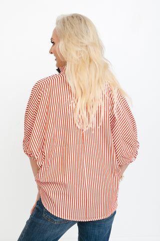 Beck Blouse, BRICK