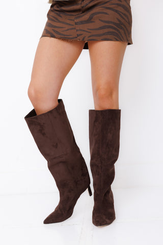 Estelle Suedette Boot, BROWN