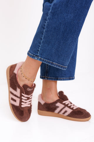 BACK 70: MOHAIR SNEAKER, COFFEE PINK