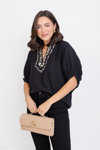 City Safari Blouse, BLACK